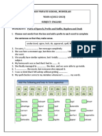 Worksheet For Parts of Speech, Prefixes and Suffixes and Hyphen and Dash