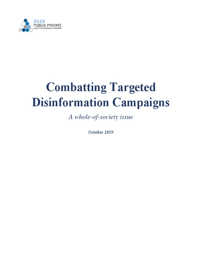 Combatting Targeted Disinformation Campaigns DHS PDF Social Media