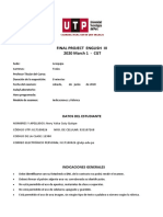 Rúbrica de Evaluación Del Proyecto de Inglés III - 2020-March-CGT