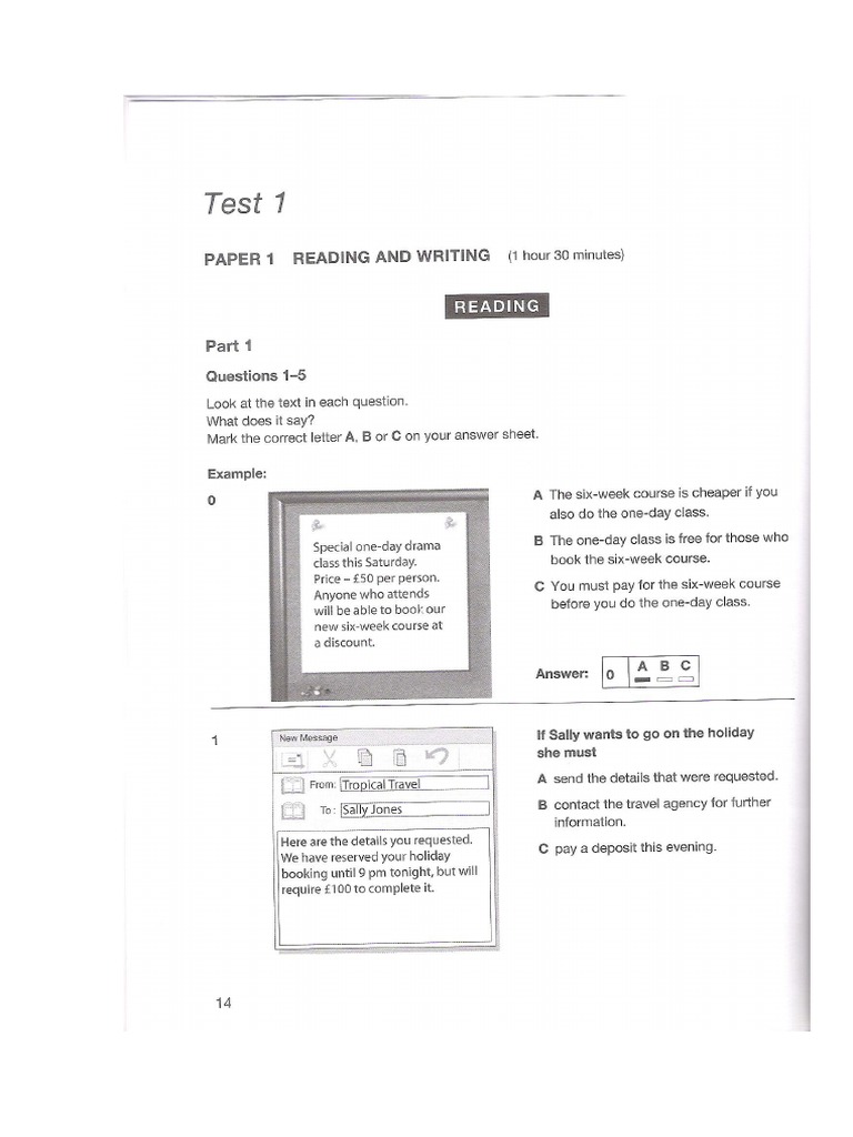 PAPER 1 Reading and Writing PDF