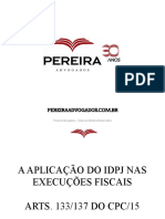 Apresentação A Aplicação Do IDPJ Nas Execuções Fiscais