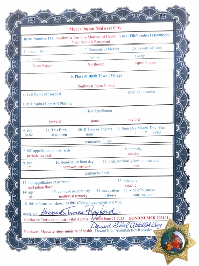 Northwest Territory Ministry of Health Vital Records Placement PDF