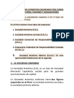 Balotario para La Practica Calificada 4 Del Curso Derecho Societario