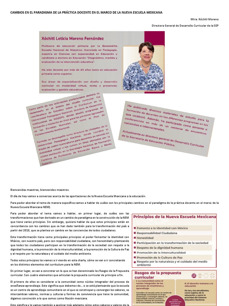 Cambios en la Práctica Docente NEM | PDF | Plan de estudios | Educación ...