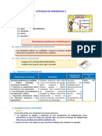 D2 A1 SESION MAT. Resolvemos Problemas Multiplicativos.