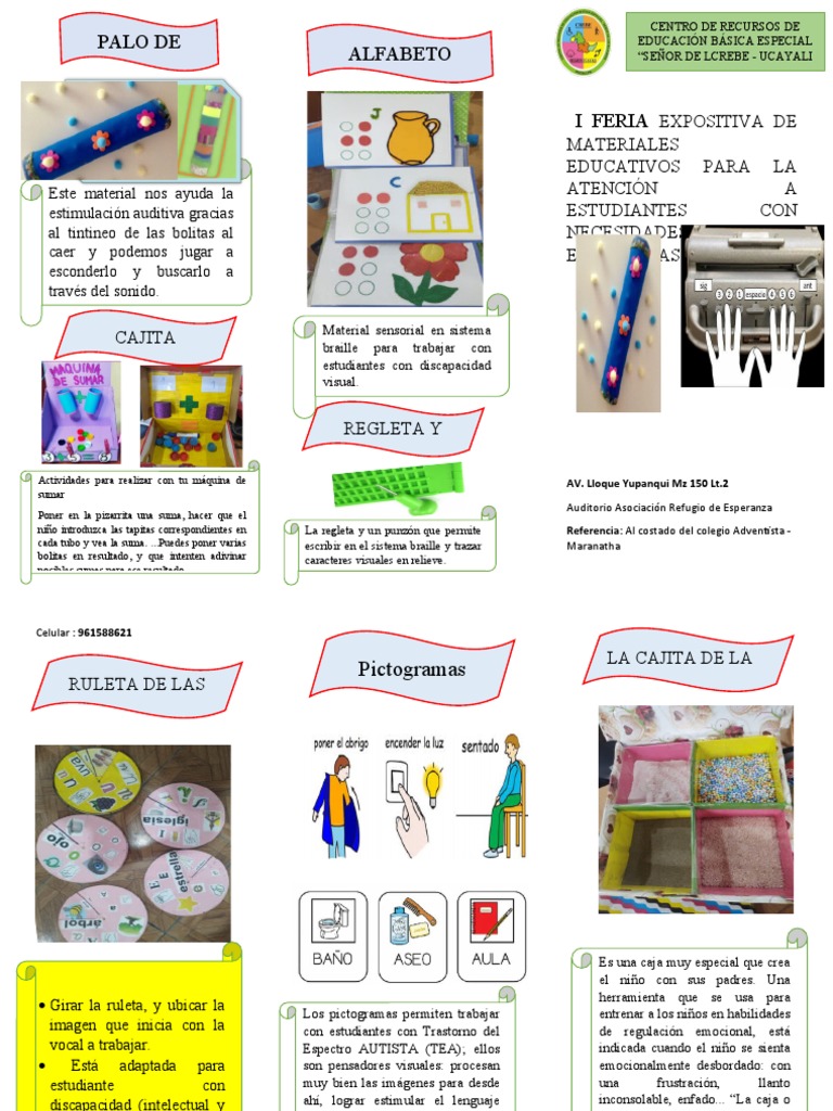 TRIPTICO MATERIALES EDUCATIVOS DE CREBE UCAYALI | PDF | Cognición ...