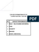 Lingkup Perkembangan Taman Kanak Kanak