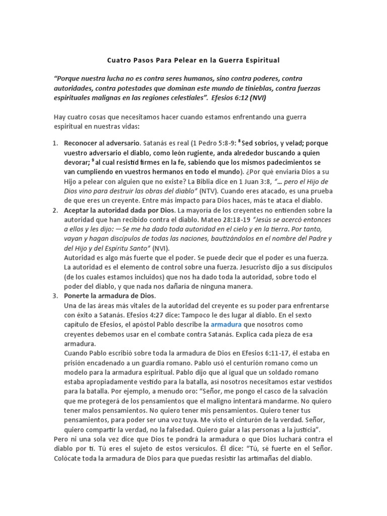 Cuatro Pasos en la Guerra Espiritual | PDF | Diablo | Jesús