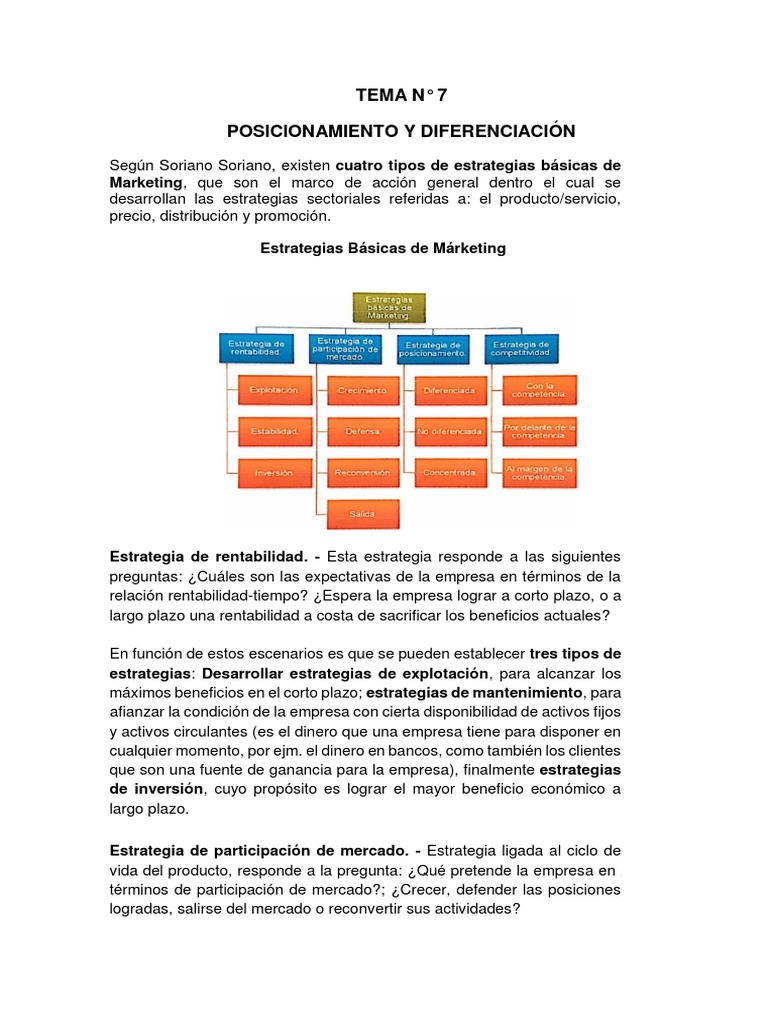 Estrategias de Marketing y Posicionamiento | PDF | Marketing | Mercado ...