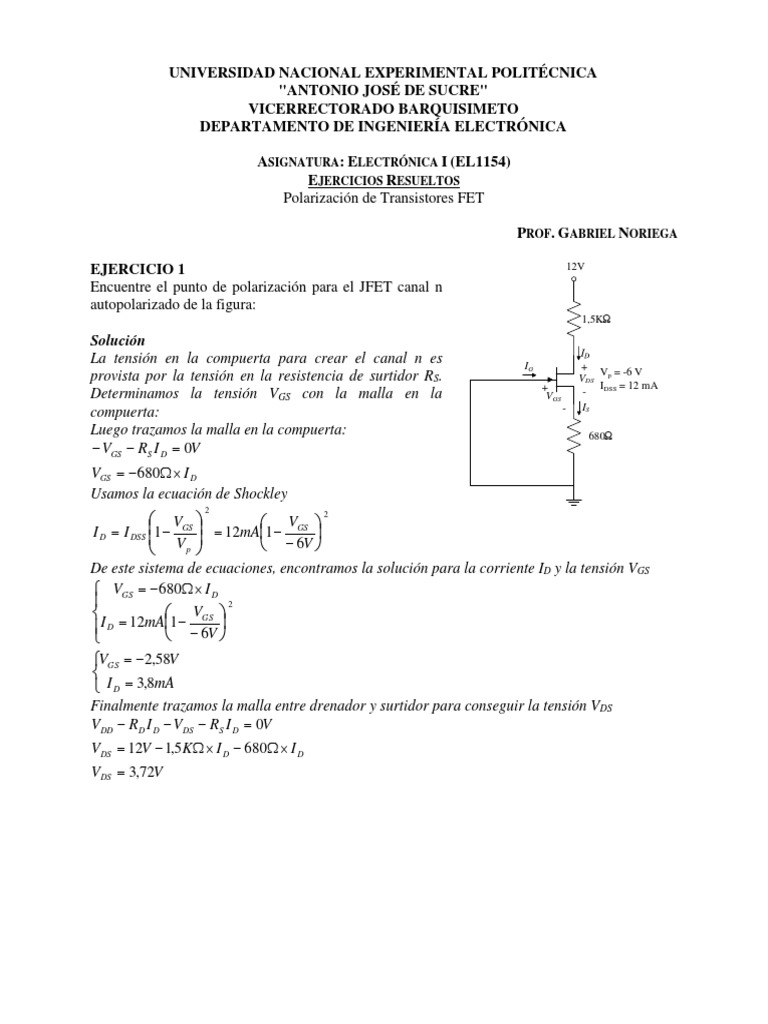 Ejercicios Resueltos 2c PDF Transistor Componentes eléctricos
