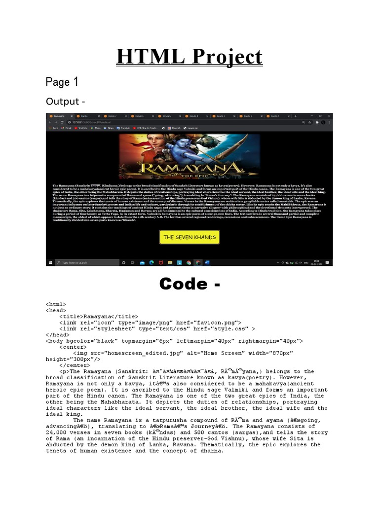 Ramayana Project for Class 8 | PDF | Ramayana | Sita