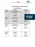 Horário de Avaliação - II Bimestre - Validado - 28-06-22