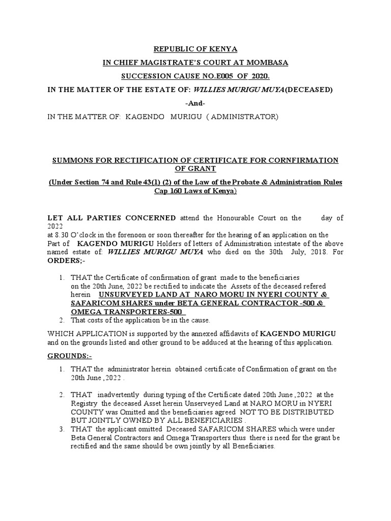 Rectification Formated PDF Probate Private Law