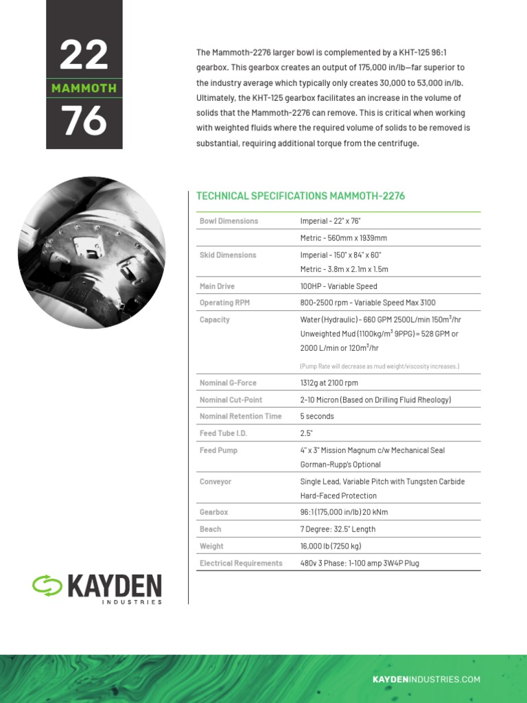 Mammoth-2276 Technical Specs Overview | PDF | Science & Mathematics