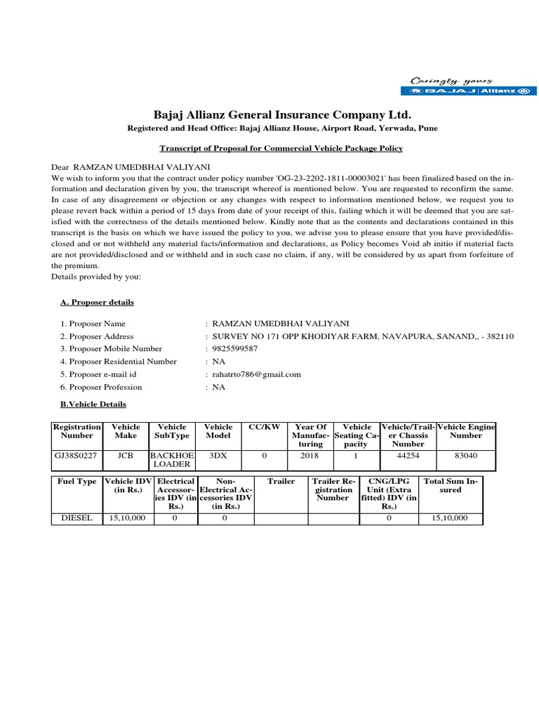 GJ38S227 Policy 2022 PDF Insurance