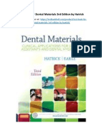 Test Bank For Dental Materials 3rd Edition by Hatrick
