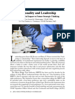 Personality and Leadership: The Potential Impact To Future Strategic Thinking