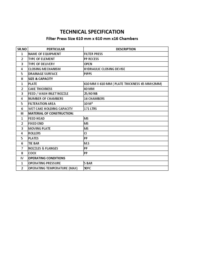 Filter Press Manual PDF Mechanical Engineering Machines
