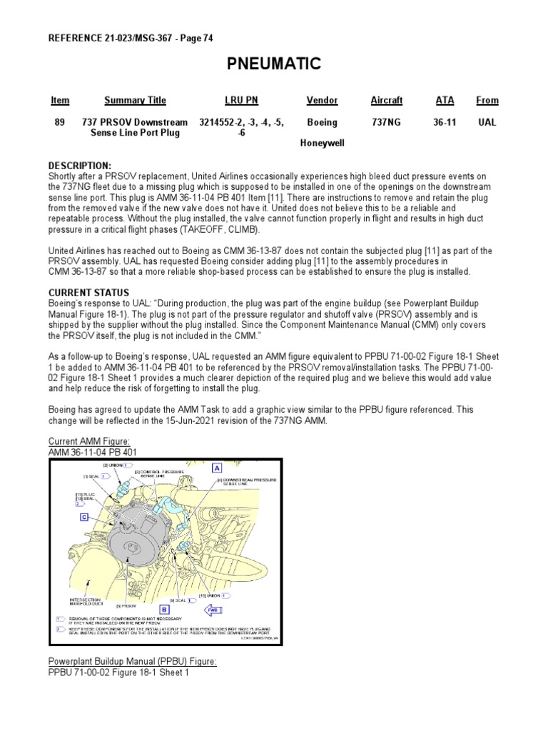 18 Pneumatic PDF United Airlines Valve