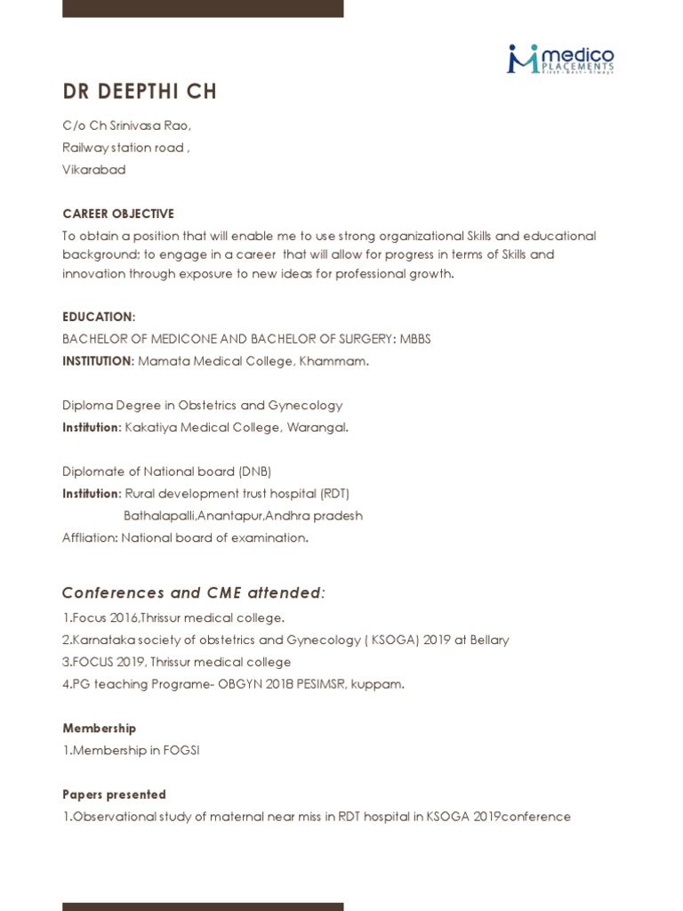 Medical Career and Achievements | PDF | Career & Growth | Wellness
