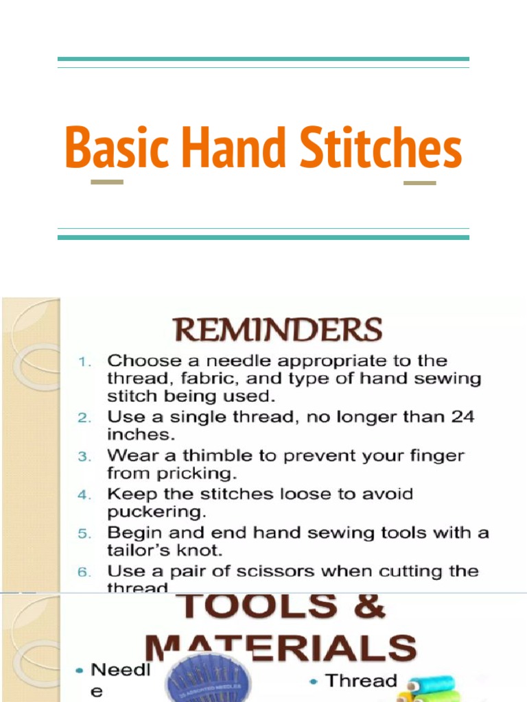 Basic Hand Stitches PDF