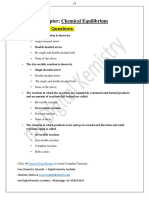 Chemical Equilibrium Class 10 Mcqs PDF
