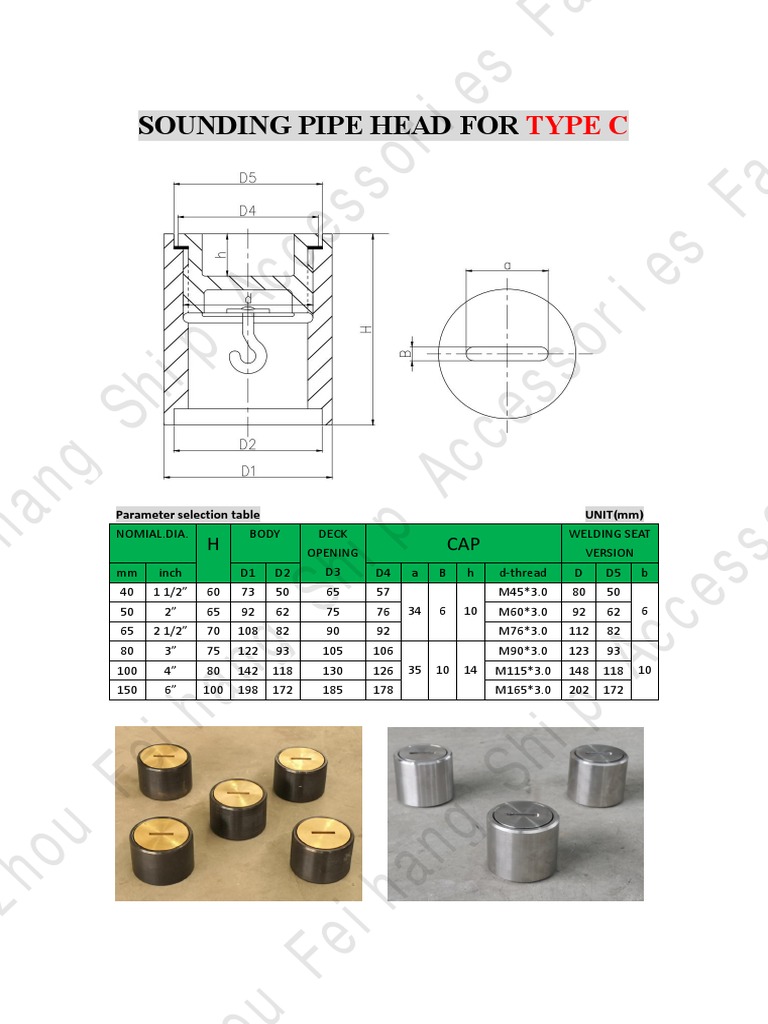 Sounding Pipe Head Specifications | PDF