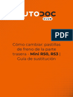 Cómo Cambiar - Pastillas de Freno de La Parte Trasera - Mini R50, R53 - Guía de Sustitución