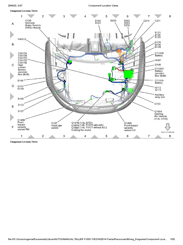 Component Location Views Ford Fiesta 1.6 PDF Land Vehicles Front Wheel Drive Vehicles