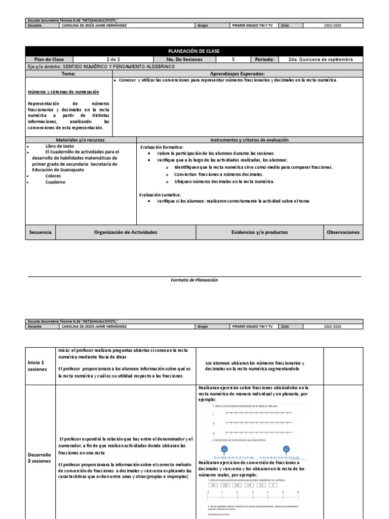 PLANEACIÓN de CLASE 2 2da Quincena Septiembre | PDF | Evaluación | Maestros