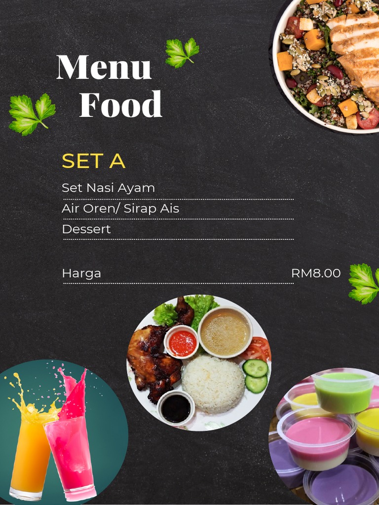 Black and White Modern Food Menu | PDF