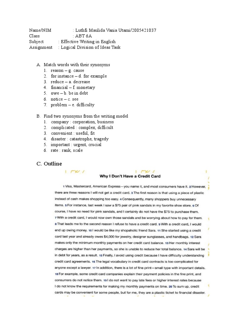 Logical division of ideas task luthfi maulida v u abt 6a pdf