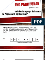 Pananaw at Paniniwala NG Mga Sultanato Sa Pagpanatili NG Kalayaan