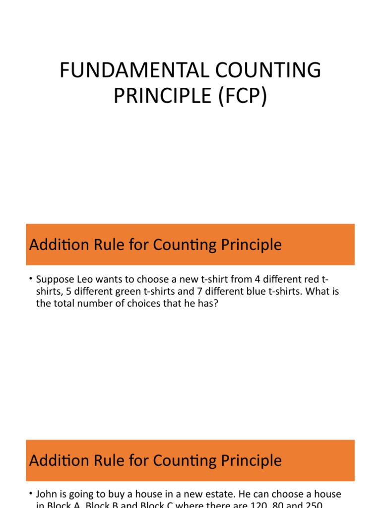 Fundamental Counting Principle Explained | PDF | Food And Drink ...
