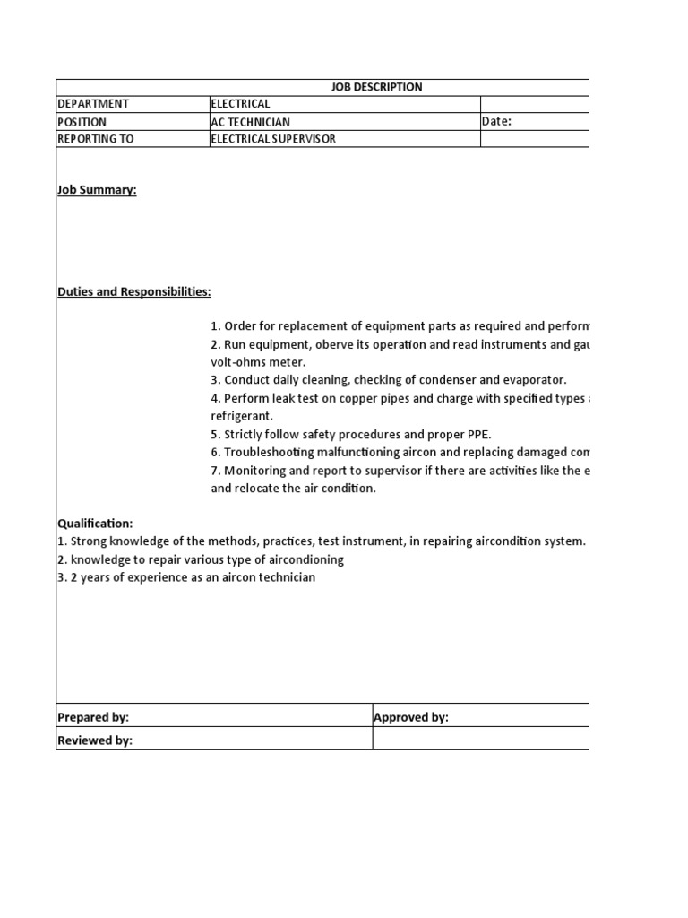 Aircon Technician PDF