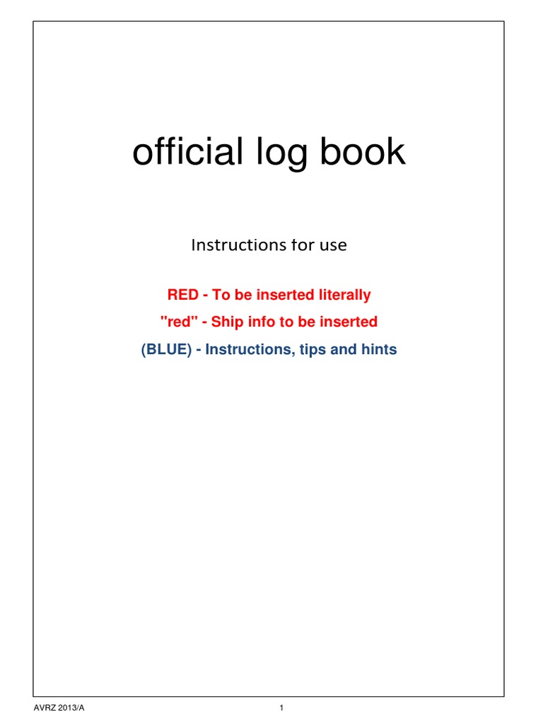 Official Log Book Filling Instructions | PDF | Storms | Meteorological ...