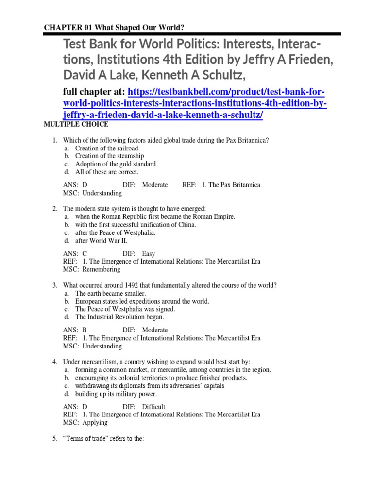 Frieden Lake Schultz World Politics Book Pdf