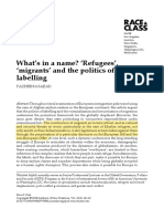 What's in A Name? Refugees', Migrants' and The Politics of Labelling