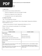 Lesson Plan in Trigonometry 