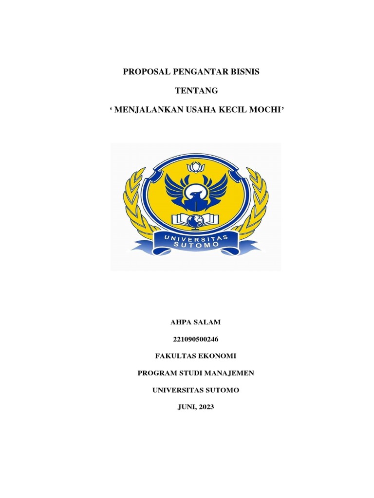 Proposal Usaha | PDF | Bisnis