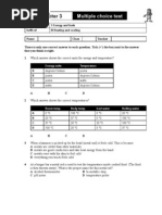 8I Heating and Cooling Multiple Choice Test