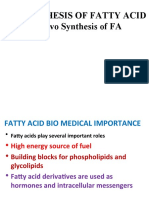 Biosynthesis of Fatty Acid