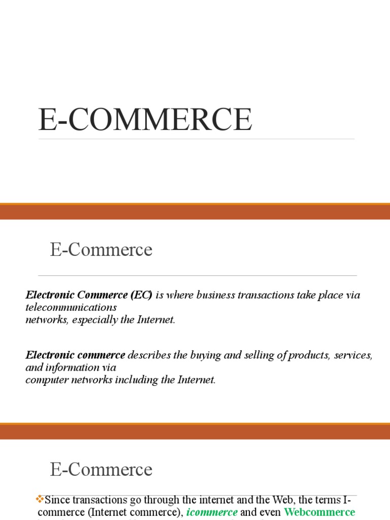 E-Commerce: Overview and Benefits | PDF | E Commerce | Electronic Business