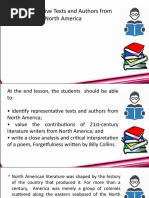 Lesson 3 Representative Text and Authors in North America