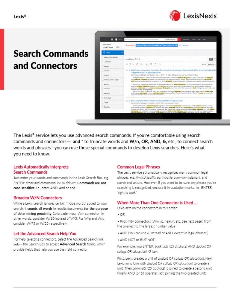 Terms and Connectors PDF Lexis Nexis Linguistics