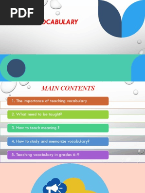 Teaching Vocabulary