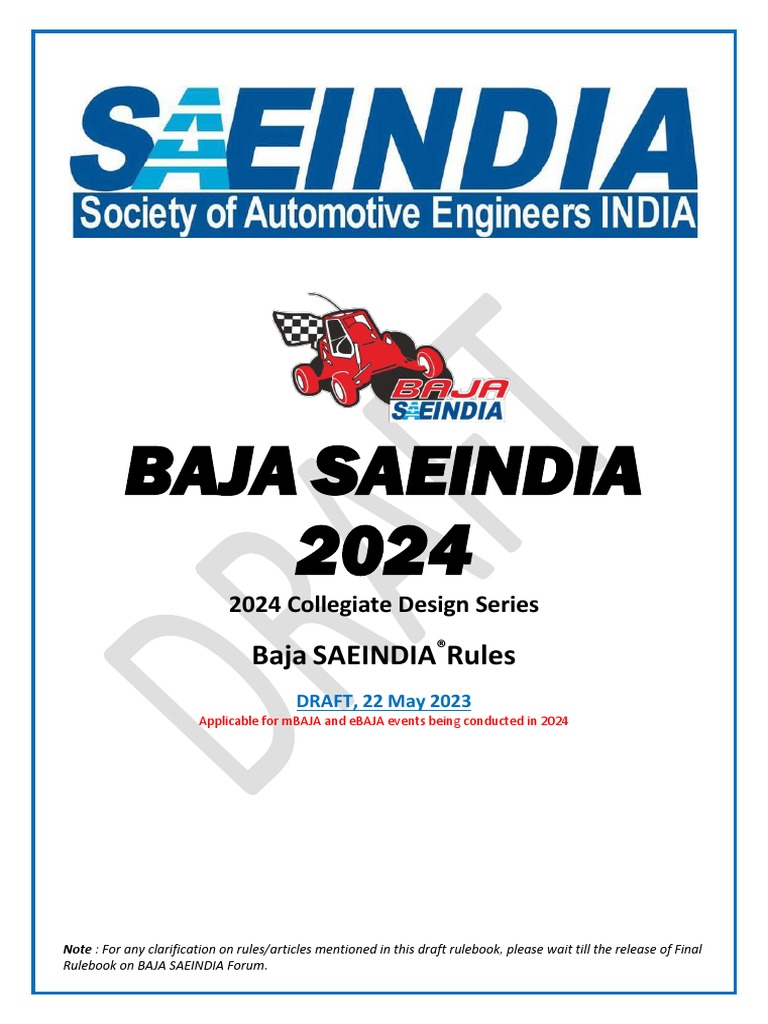 BAJA SAEINDIA mBAJA eBAJA RULEBOOK 2025 Rev000 Draft 1684747619