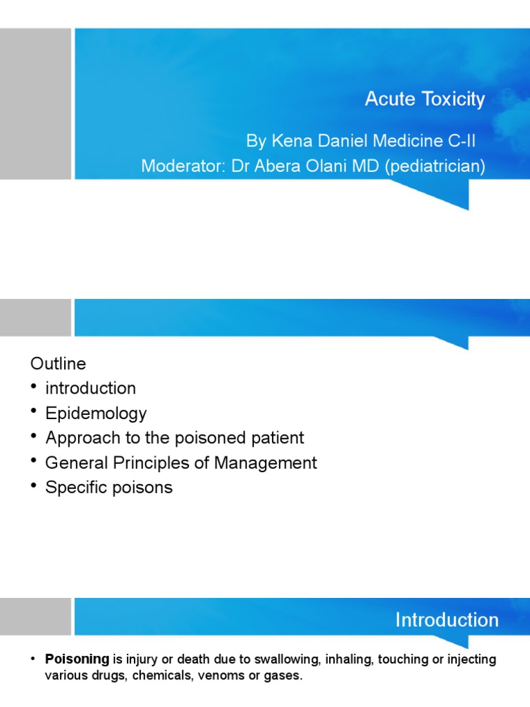 Acute Toxicity 2 PDF Medical Specialties Clinical Medicine
