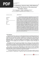 Implementation of Preference Selection Index (PSI) Method in The System of Support The Decision of The Selectionof Exemplary Nurses