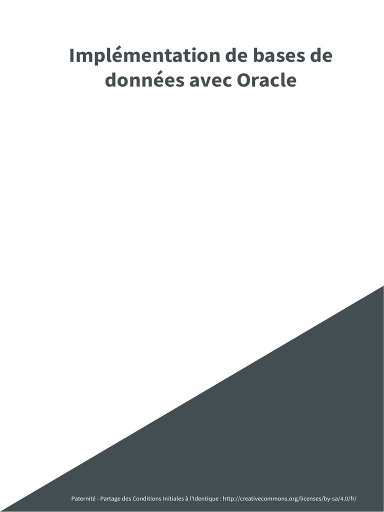 Oracle: Bases de Données et SQL | PDF | Base de données Oracle | SQL